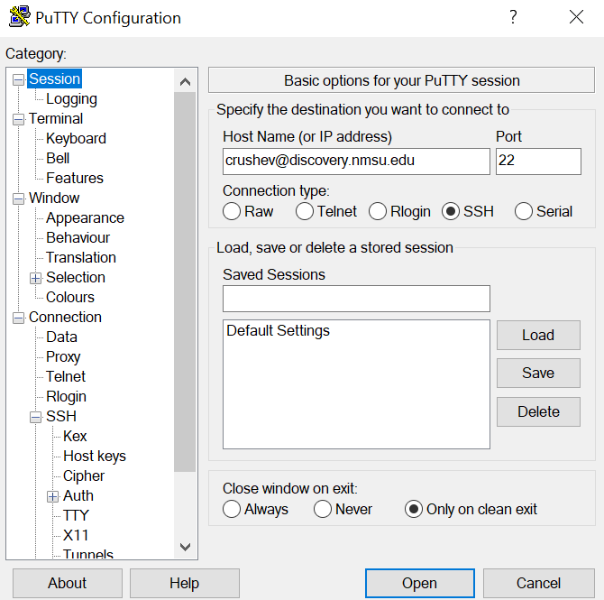 How to create log in putty session?